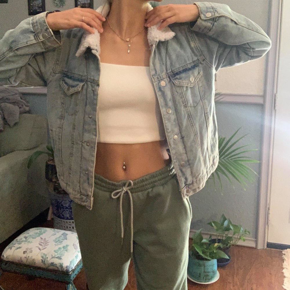 Denim Jacket Fleece-lined / worn a few times / SZ M
